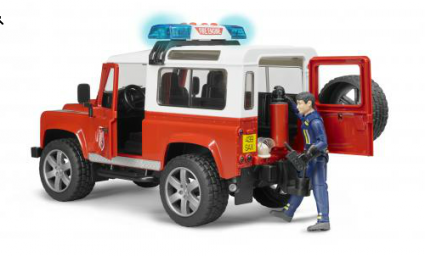Bruder джип Land Rover Defender с пожарным
