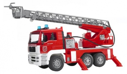 Bruder пожарная машина MAN с лестницей,водяным насосом,свето и звук модулями  